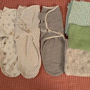 keababies  3-Pack Soothe Swaddle Wraps and 3 Swaddle Blankets U6